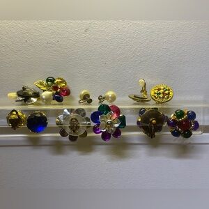 1990’s Multicolor Floral Clip-On Earrings